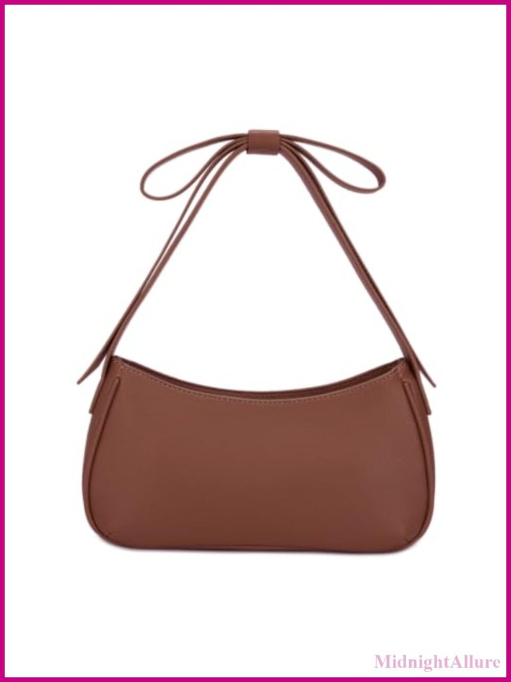 Vegan Leather Hobo Shoulder Bag Bow Strap Underarm Purse